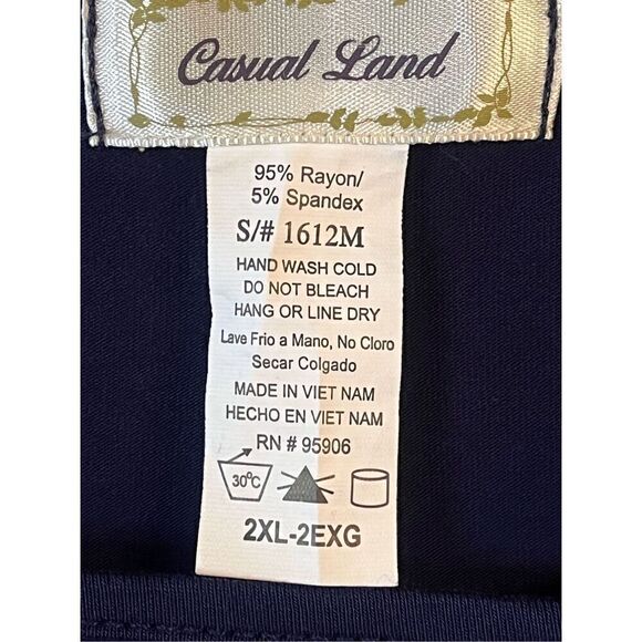 Casual Land short sleeve dress navy size 2XL ￼(3524) - Picture 3 of 4